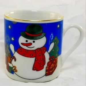 Vintage Frosty Snowmen Demitasse Espresso Coffee Shot Cups